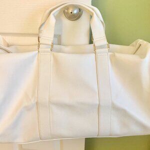 NWT Stoney Clover Lane White Pebbled Leather Duffle Bag